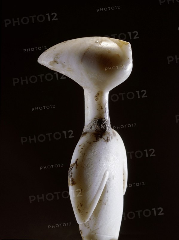 Cycladic figurine   star gazer, it belongs to the Louros type of the Grotta Pelos culture