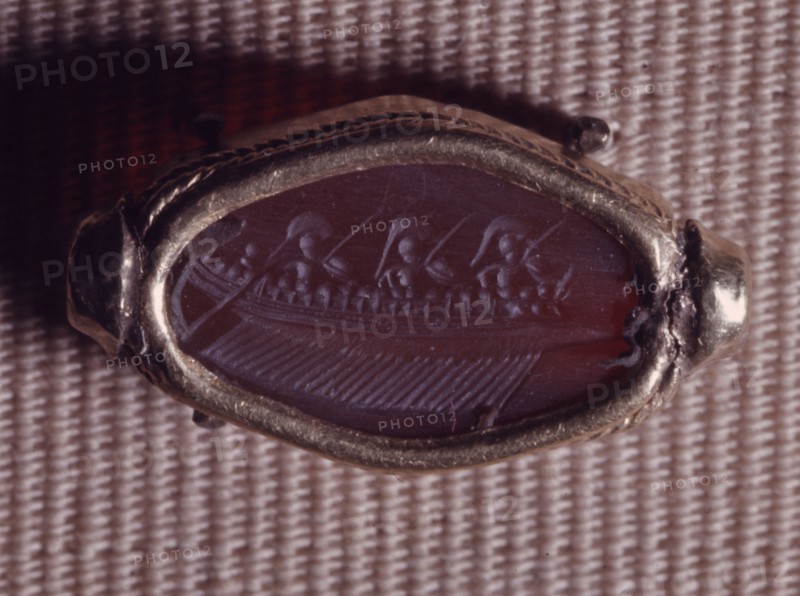 A gem with a representation of a Greek warship