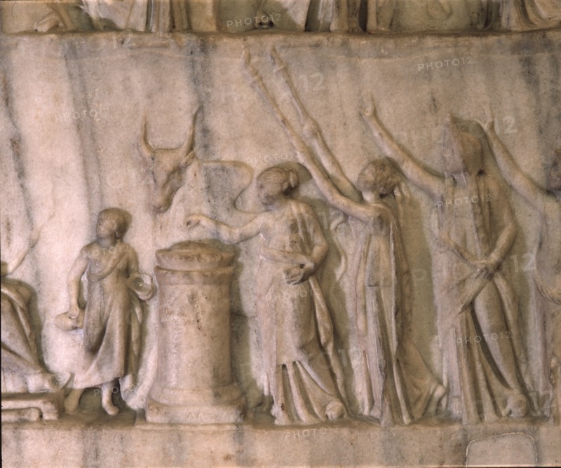 An allegorical representation of The Apotheosis of Homer, signed by a sculptor from Priene, a Greek town in Asia Minor