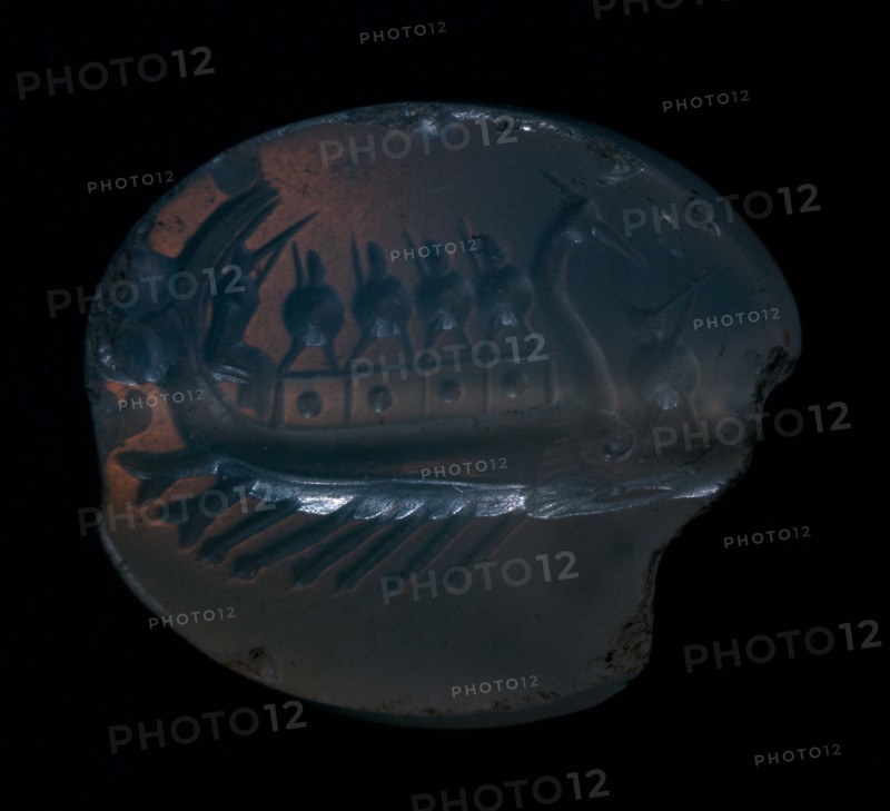 A seal with a representation of a Greek warship such as defeated the Persian navy at Salamis