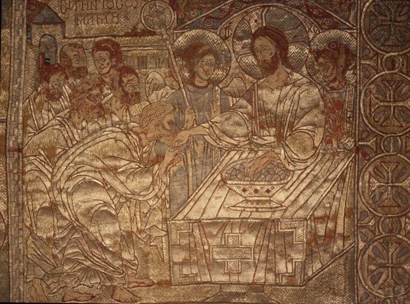 A great work of Byzantine textile art, the Epitaphios of Thessaloniki, which was used in the service of the eucharist