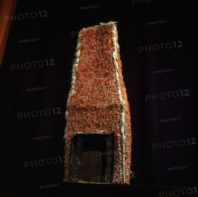 Model of a ceremonial house from a Hawaiian oracle and temple complex