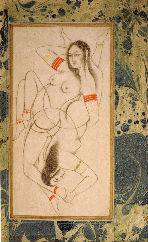 An album leaf depicting two women intertwined
