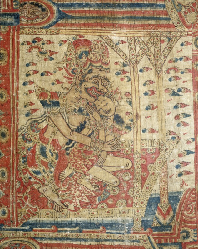 Cloth painting, probably used as curtains beside a temple couch