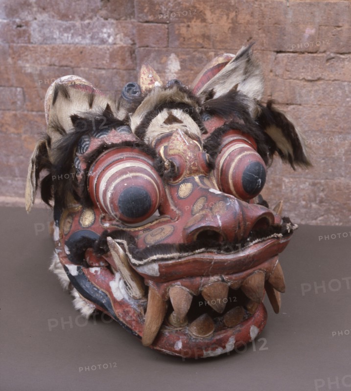 Each Balinese community stages regular performances in which Barong, a mythical lion, fights Rangda the Queen of witches