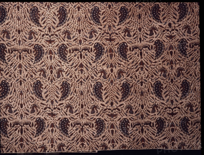 Detail of a batik kain with a design incorporating stylised wings