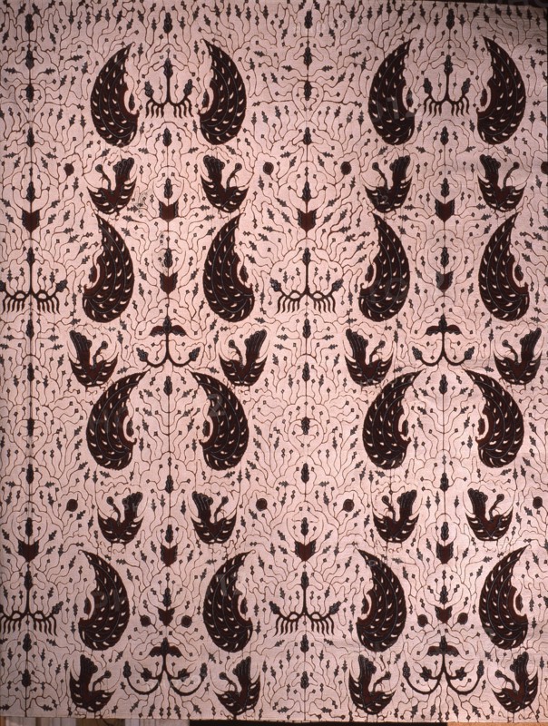 Detail of a batik kain with a design incorporating stylised wings