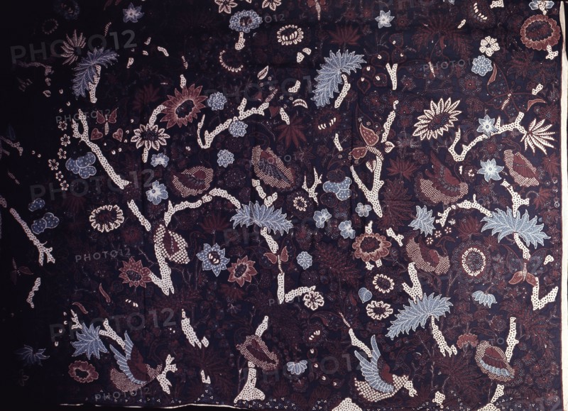 Detail of a batik kain with floral design