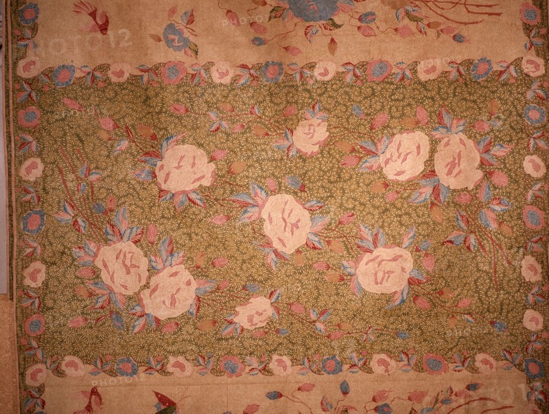 A batik sarong with a design of flowers which shows European influences