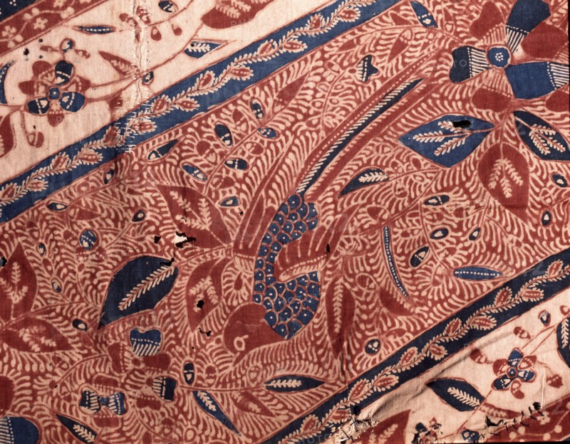 A batik sarong with Water Pictures design using the positive technique