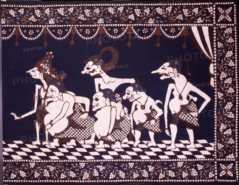 Batiks with wayang (puppet) design