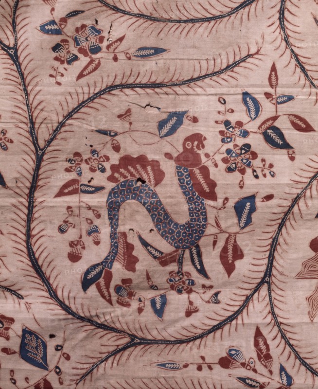 A batik sarong with Water Pictures design using the positive technique