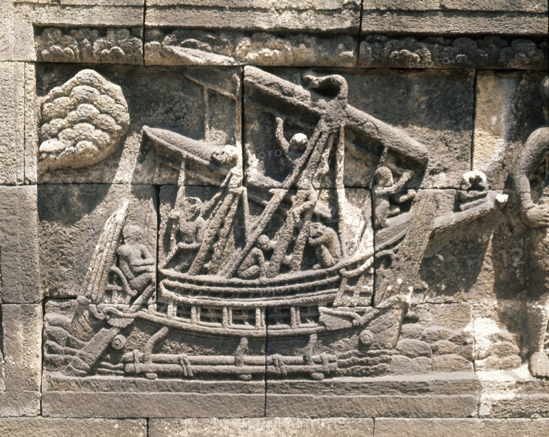 The reliefs on the terraces of Borobudur depict scenes from the life of the Buddha