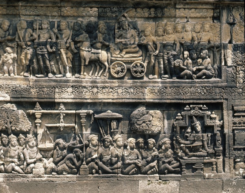 Borobudur reliefs from the life of Buddha