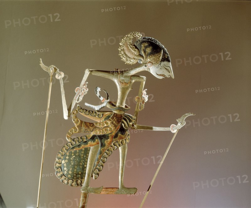 Wayang kulit shadow puppet used in popular all night performances, usually based on ancient Hindu epics such as the Ramayana