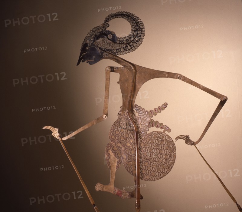 Wayang kulit shadow puppet used in popular all night performances, usually based on ancient Hindu epics such as the Ramayana