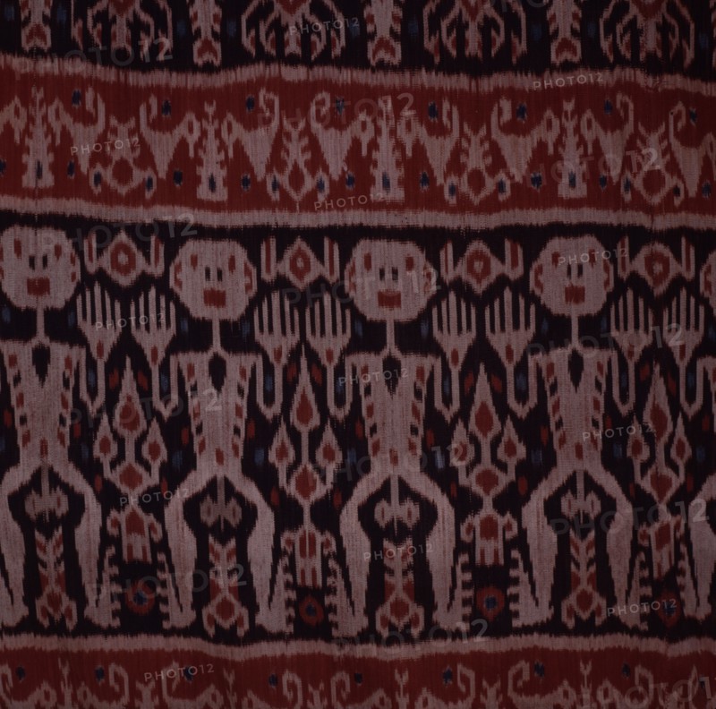 An Eastern Sumba noblemans mantle, hinggi, decorated by warp ikat, dying the threads prior to weaving