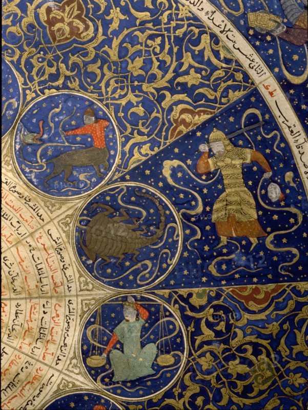Horoscope of Prince Iskandar, grandson of Tamerlane (Timur) from The Book of the Birth of Iskandar (on 25th April 1384) by Imad al Din Mahmud al Kashi