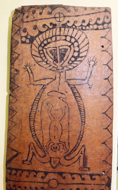 House door panel with an X Ray drawing of a pregnant woman