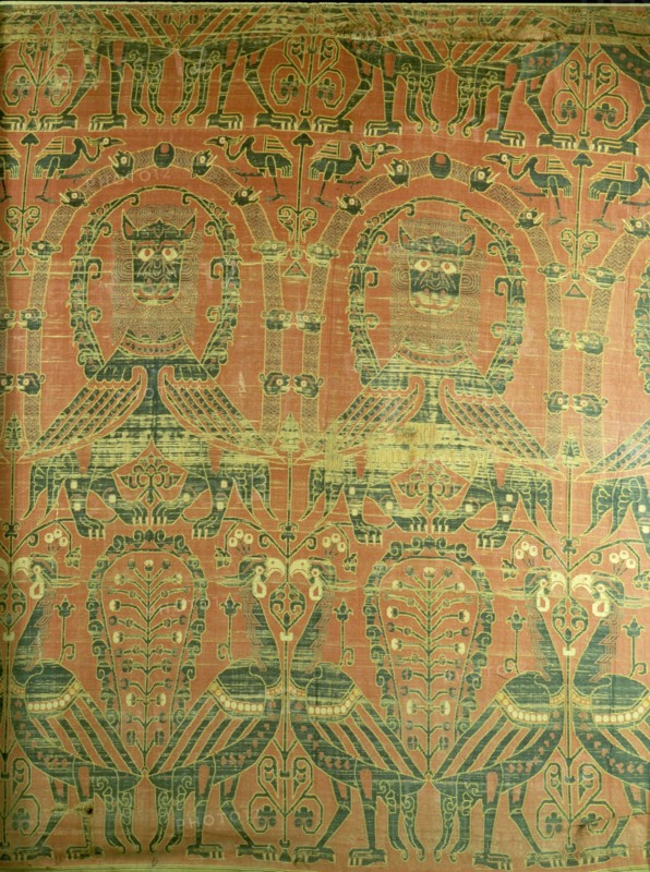Textile with mythical animals and birds