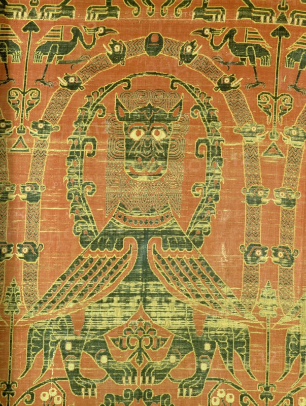 Textile with mythical animals