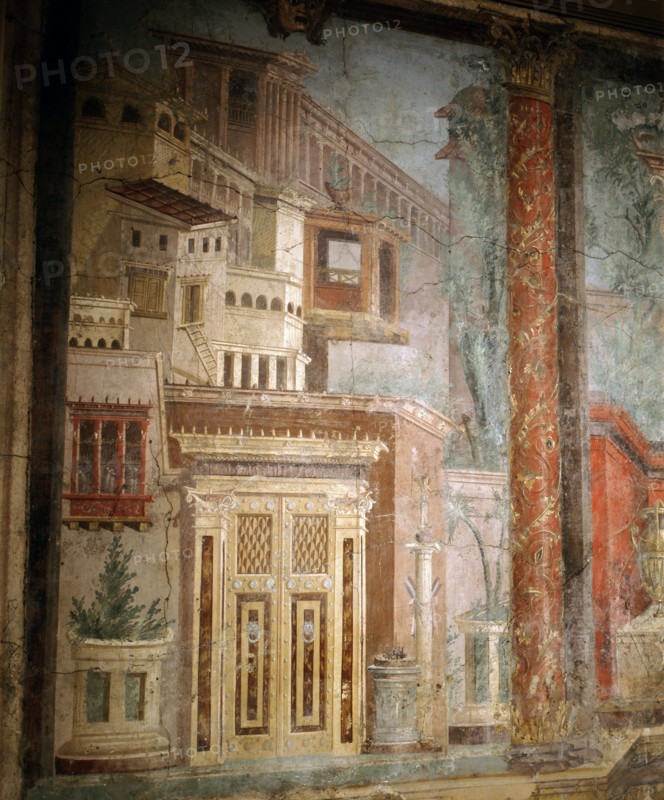 Fresco from a Villa at Boscoreale, now part of a reconstructed Cubiculum in the Metropolitan Museum of Art