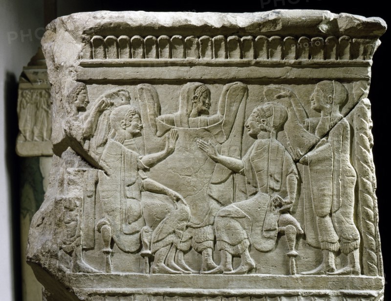 Relief depicting noble ladies examining clothes