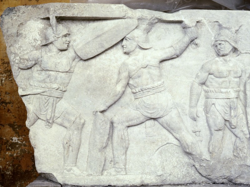 Relief depicting gladiators