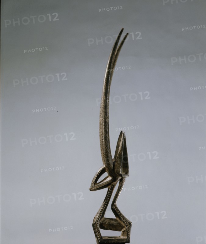 Chi Wara, depicting a mythical hero, combining aspects of man and antelope who taught men to till the fields