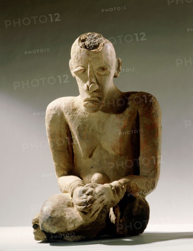 A terracotta figure of a man excavated in the Djenne/Mopti area