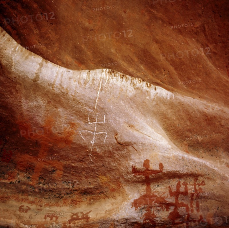 Cave paintings depicting the myths of the Dogon people including the creation myth and representations of Amma Serou falling from heaven
