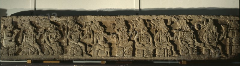 Sculpted bench panel from Temple 11 at Copan