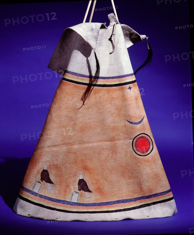 Model tipi with one of the types of sacred images applied to Medicine tipis