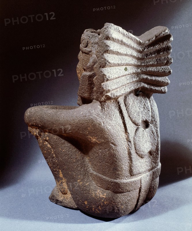 Seated figure of Xiuhtecuhtli, Lord of Fire, who represented the great creator Ometecuhtli and was present in the hearth of every home