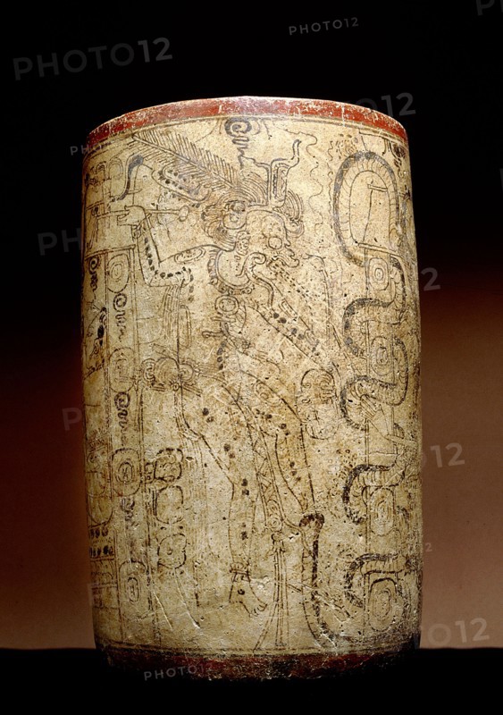 Mayan vessel depicting a series of transformations of the Hero Twin Yax Balam (Xbalanque)