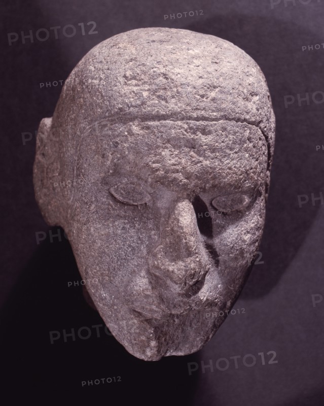 Aztec stone male head