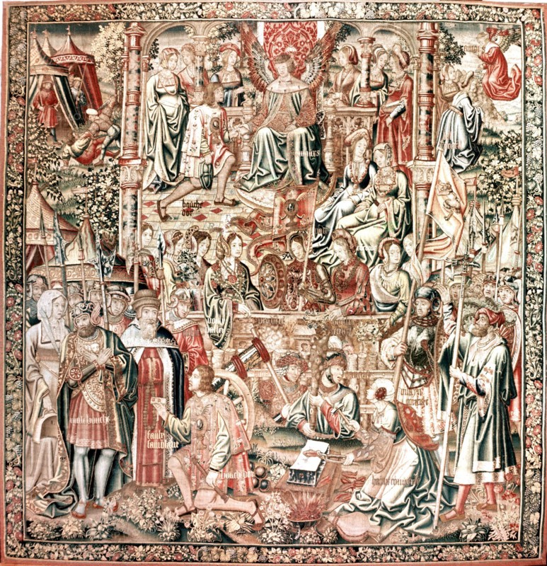 The tapestry Bouche dOr becomes the vassal of Amour from the series The Romaunt of the Rose