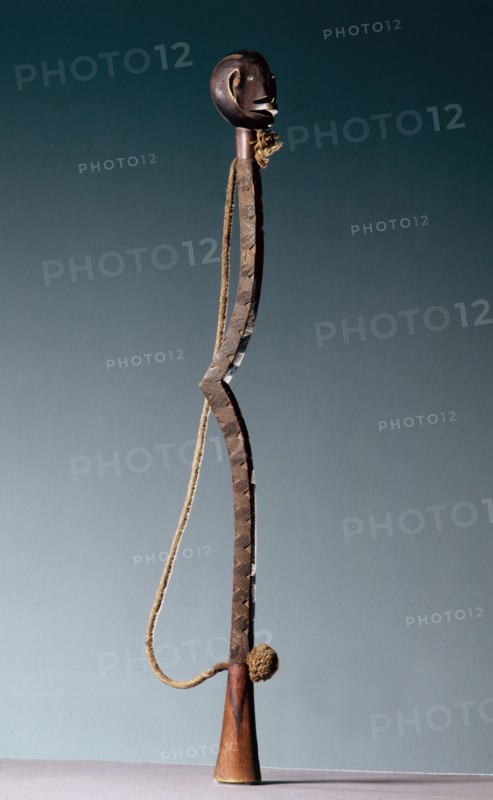 Staff with human head finial, possibly used by a Mwere ritual specialist