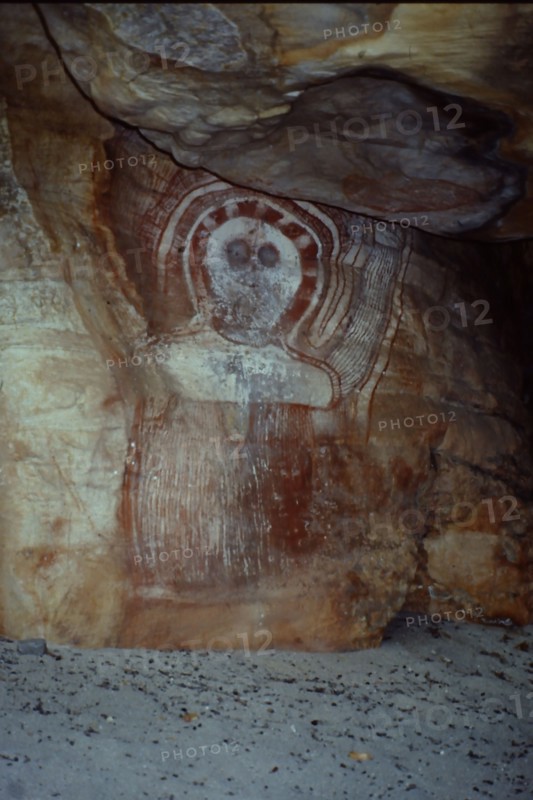 Aboriginal cave painting of a Wandjina