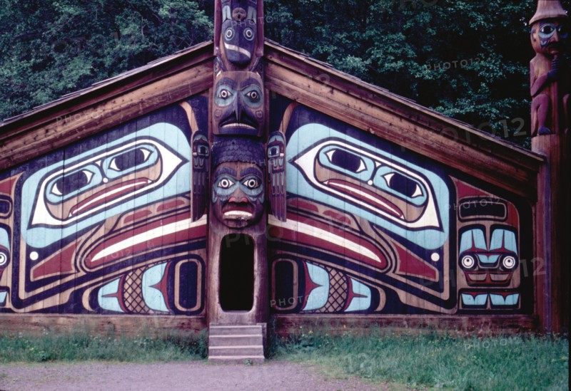 Tlingit tribal house from the Totem Bight conservation area
