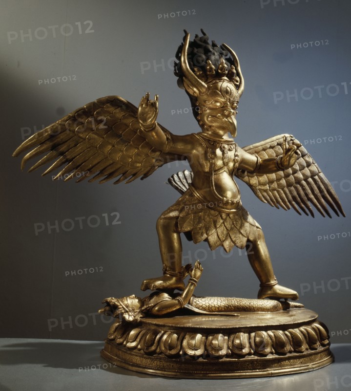 Garuda, golden winged eagle of wisdom and enemy of the Nagas (serpents)