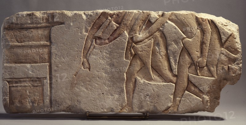 Incised block (talatat) from an Amarna temple