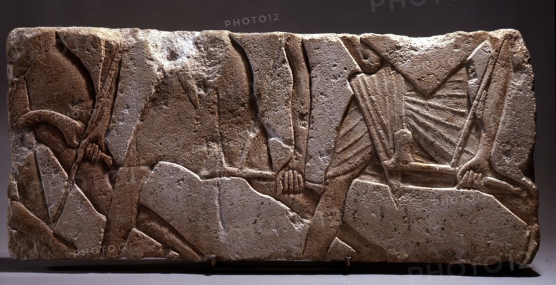 Incised block (talatat) from an Amarna temple