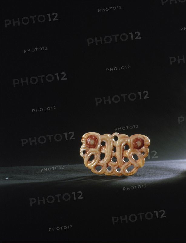 Bone pekapeka, two headed breast ornament
