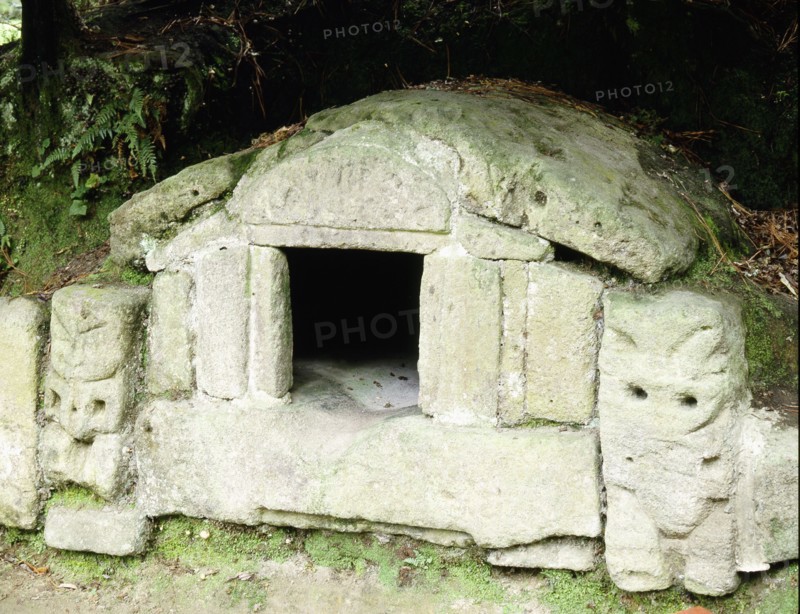 A rare example of a stone built storehouse, excavated from the village of Te Wairoa, which was buried by the eruption of the volcano Mt