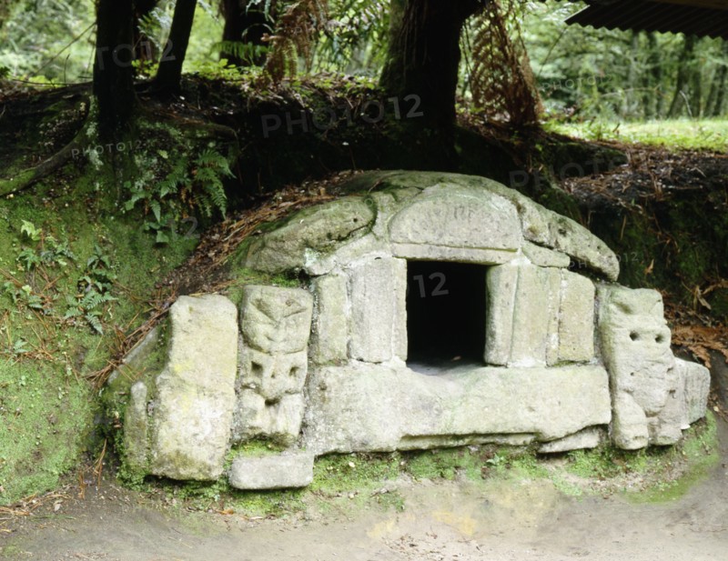 A rare example of a stone built storehouse, excavated from the village of Te Wairoa, which was buried by the eruption of the volcano Mt