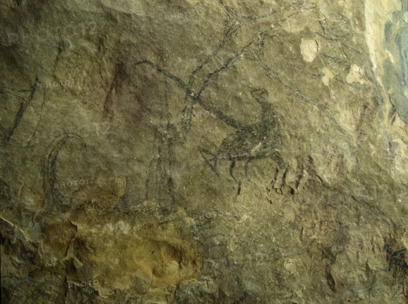 An archaic Maori rock drawing
