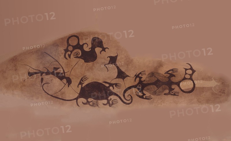 Reconstruction of a rock drawing from a limestone shelter in South Canterbury