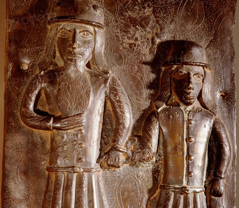 A plaque which decorated the palaceof the Benin Obas