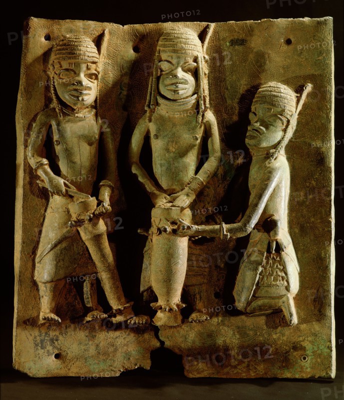A plaque which decorated the palace of the Benin Obas